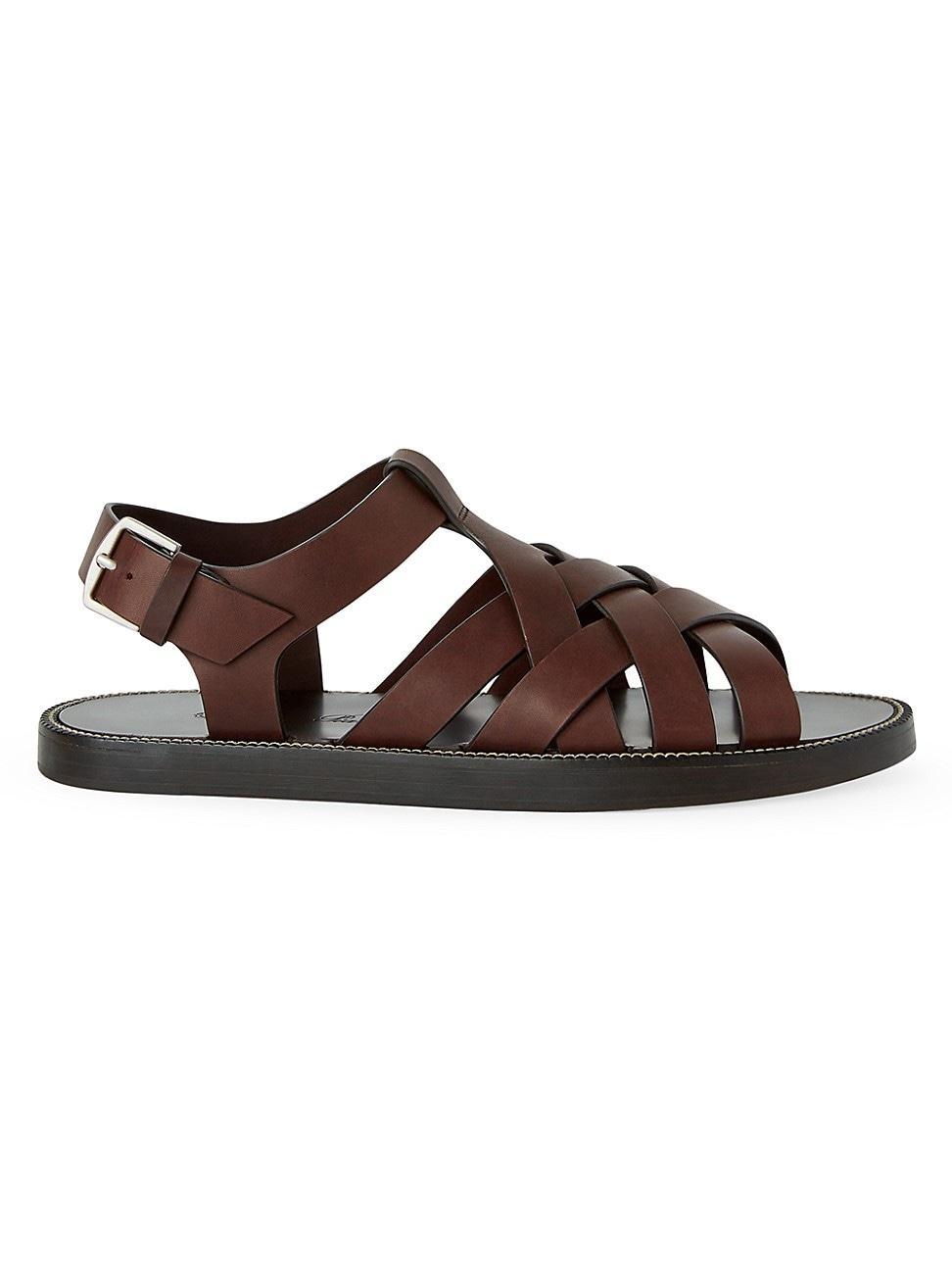 Mens Kumihimo Leather Sandals Product Image