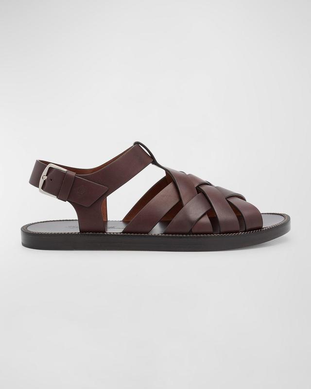 Mens Kumihimo Leather Sandals Product Image