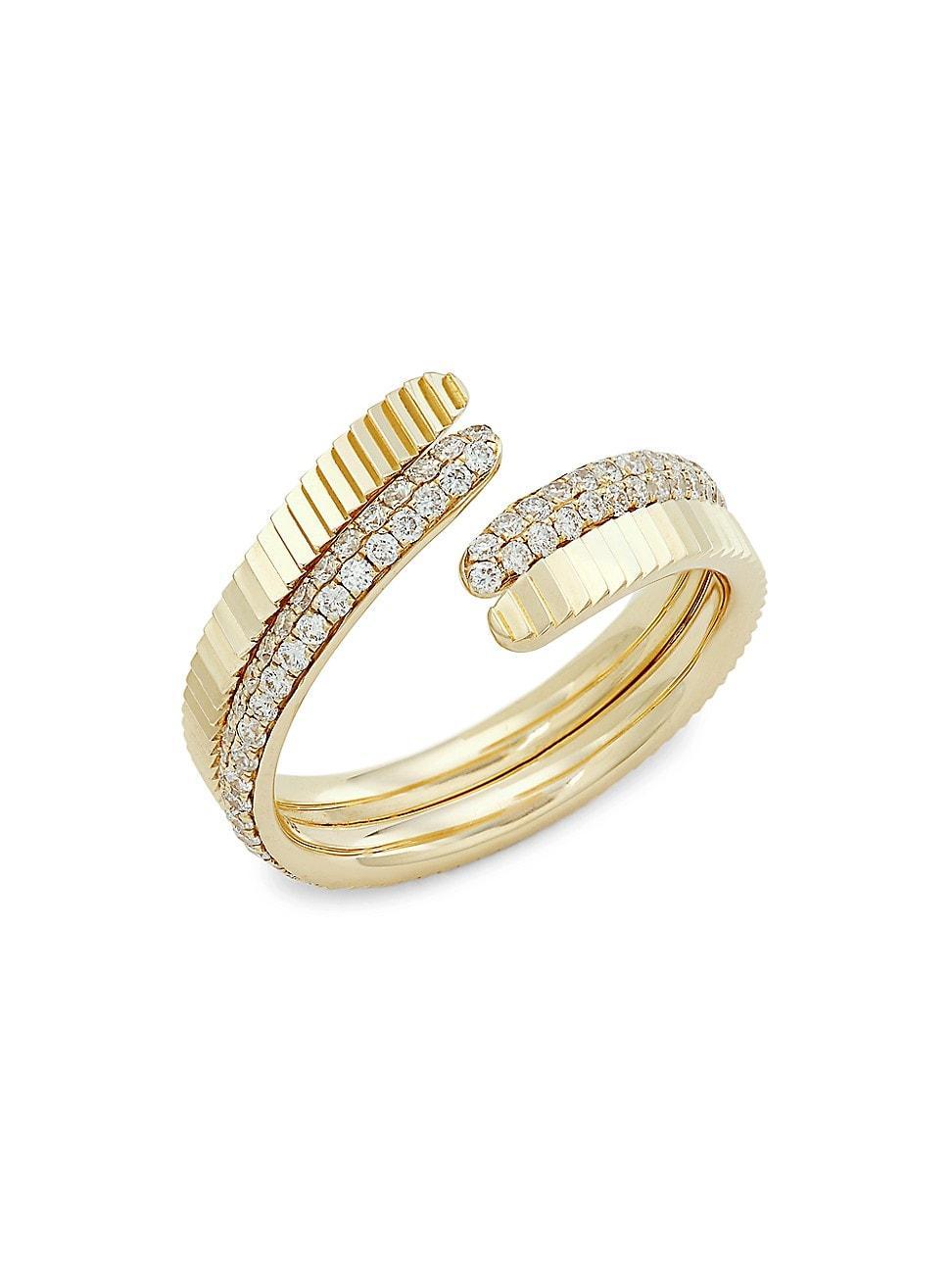 Womens Aura 14K Yellow Gold & 0.51 TCW Diamond Crossover Ring Product Image