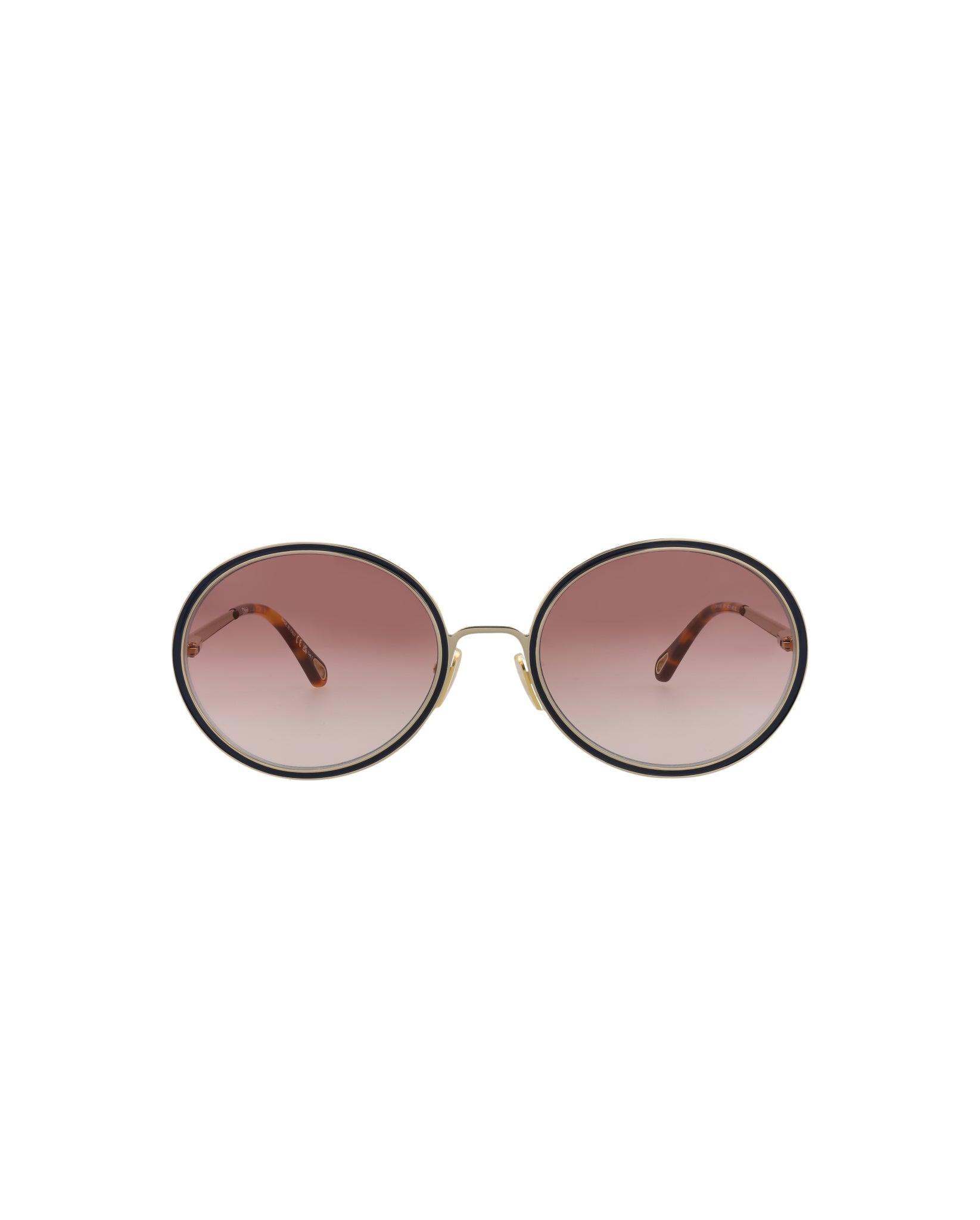 Round-frame Metal Sunglasses In Silver Product Image