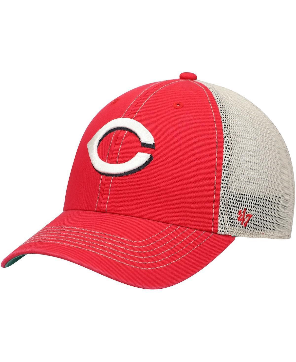 Mens Red Cincinnati Reds Trawler Clean Up Trucker Snapback Hat Product Image