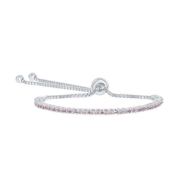 Sterling Silver 2mm Birthstone Bracelet, Womens October Product Image