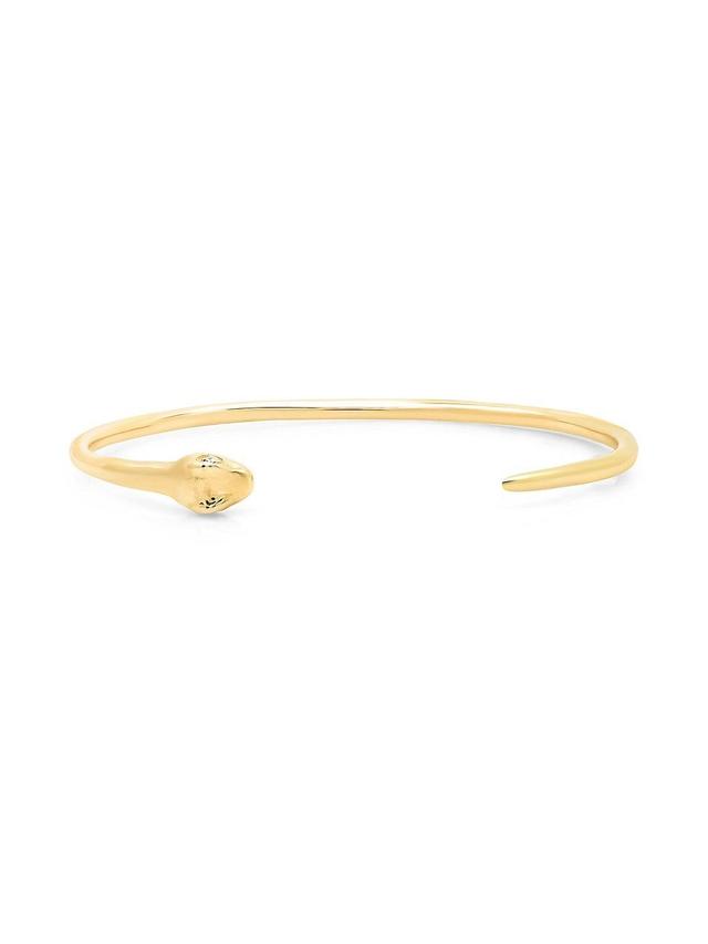 Womens 14K Yellow Gold & 0.06 TCW Diamond Snake Cuff Product Image