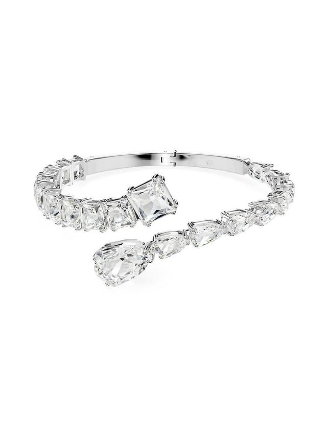 Womens Matrix Rhodium-Plated & Crystal Bangle Product Image