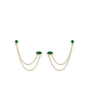 Ettika Draped Chain Double Piercing Earrings in 18K Gold Plate Product Image