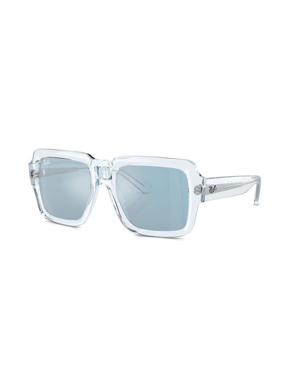 RAY BAN Magellan Bio-based Sunglasses Transparent Light Blue Frame Blue Lenses 54-19 Product Image