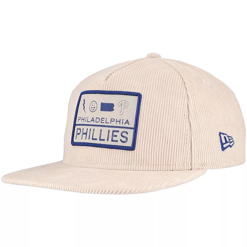 Mens New Era Khaki Philadelphia Phillies Summer Essential Golfer Snapback Hat Product Image