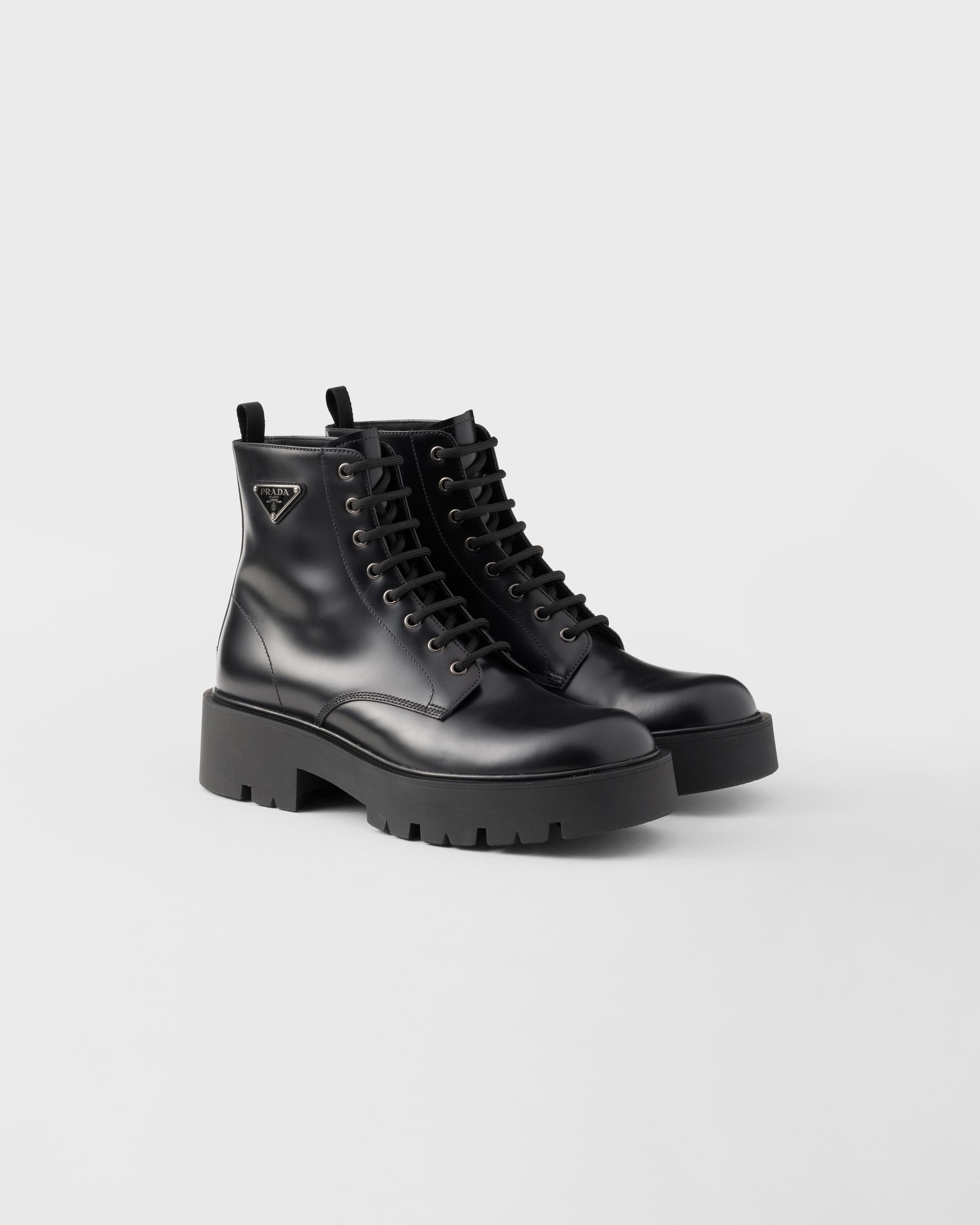 Brushed leather combat boots Product Image