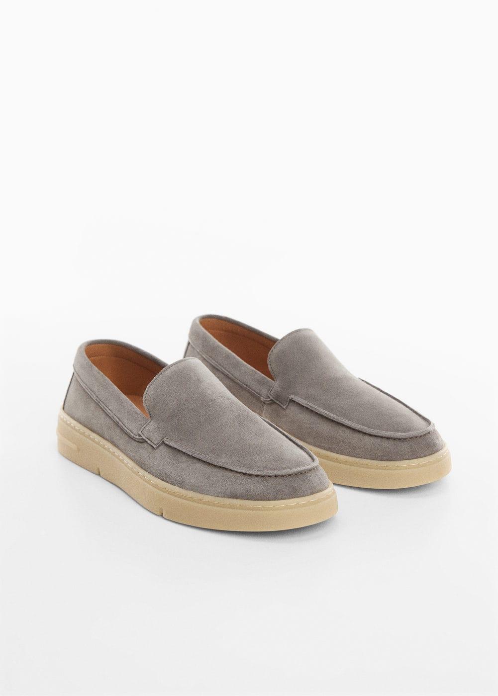 MANGO MAN - Split leather shoes greyMen Product Image