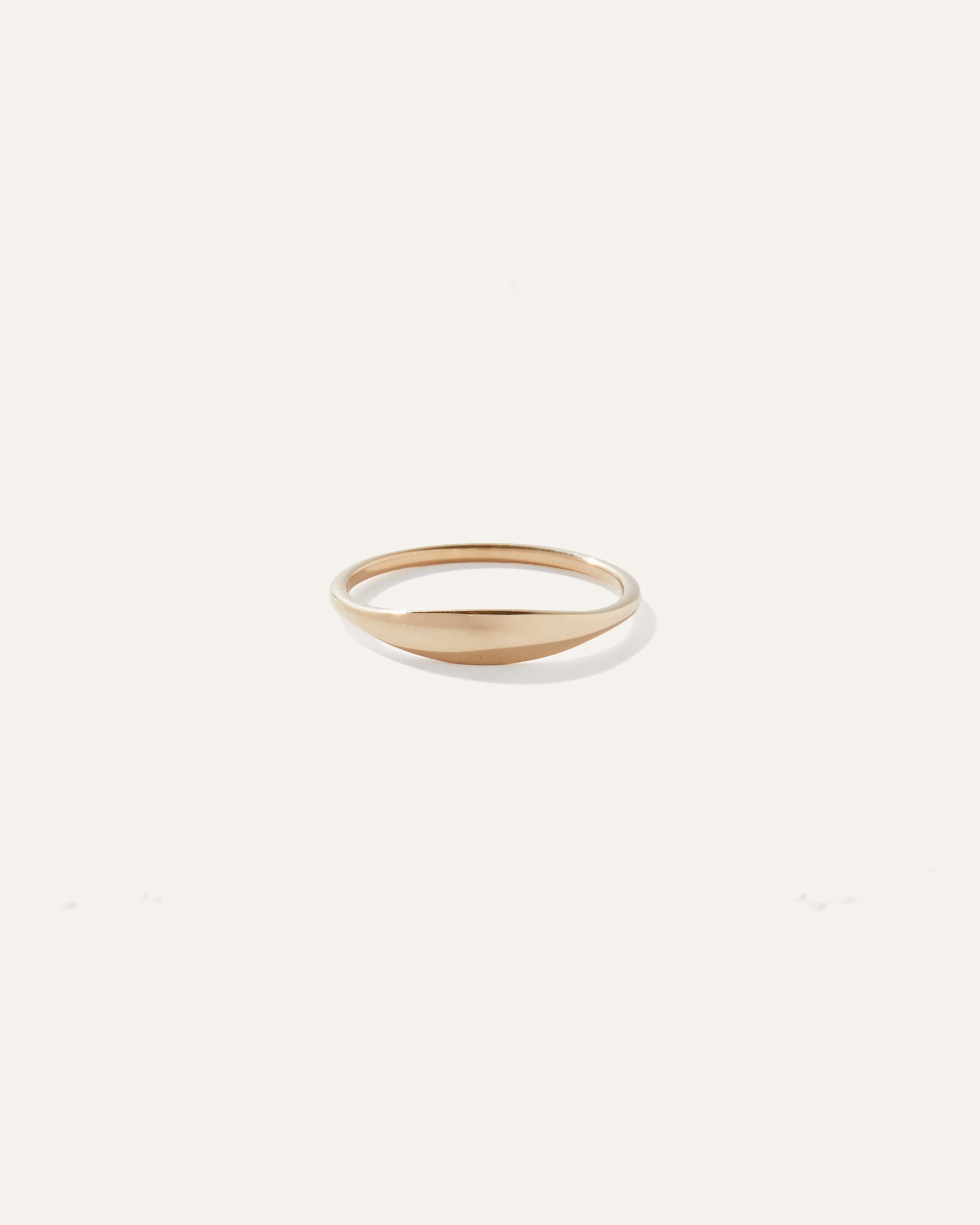 14K Gold Slim Signet Ring Product Image