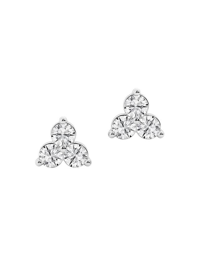 Womens 14K White Gold & 0.7 TCW Diamond Stud Earrings Product Image