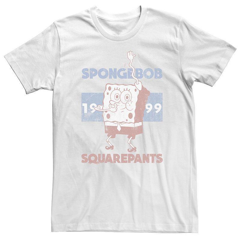 Mens Spongebob 1999 Retro Faded Portrait Logo Tee White Product Image