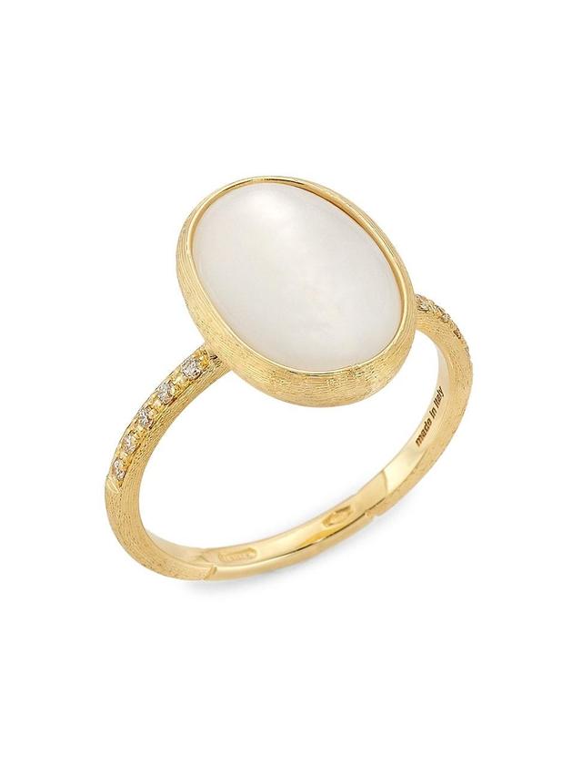 Womens Siviglia 18K Yellow Gold, 0.08 TCW Diamond & Mother-Of-Pearl Ring Product Image