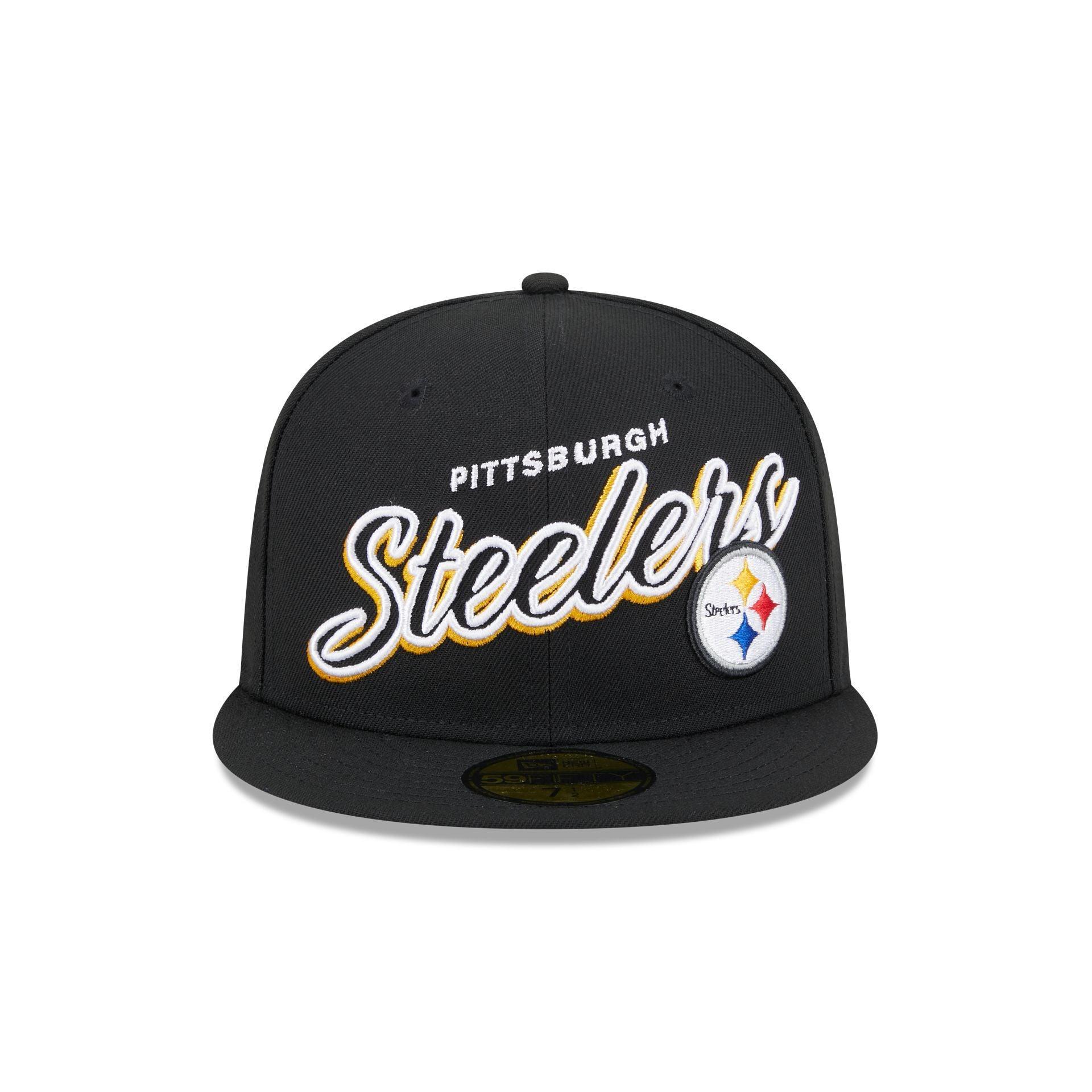 Pittsburgh Steelers Script Sided 59FIFTY Fitted Hat Male Product Image