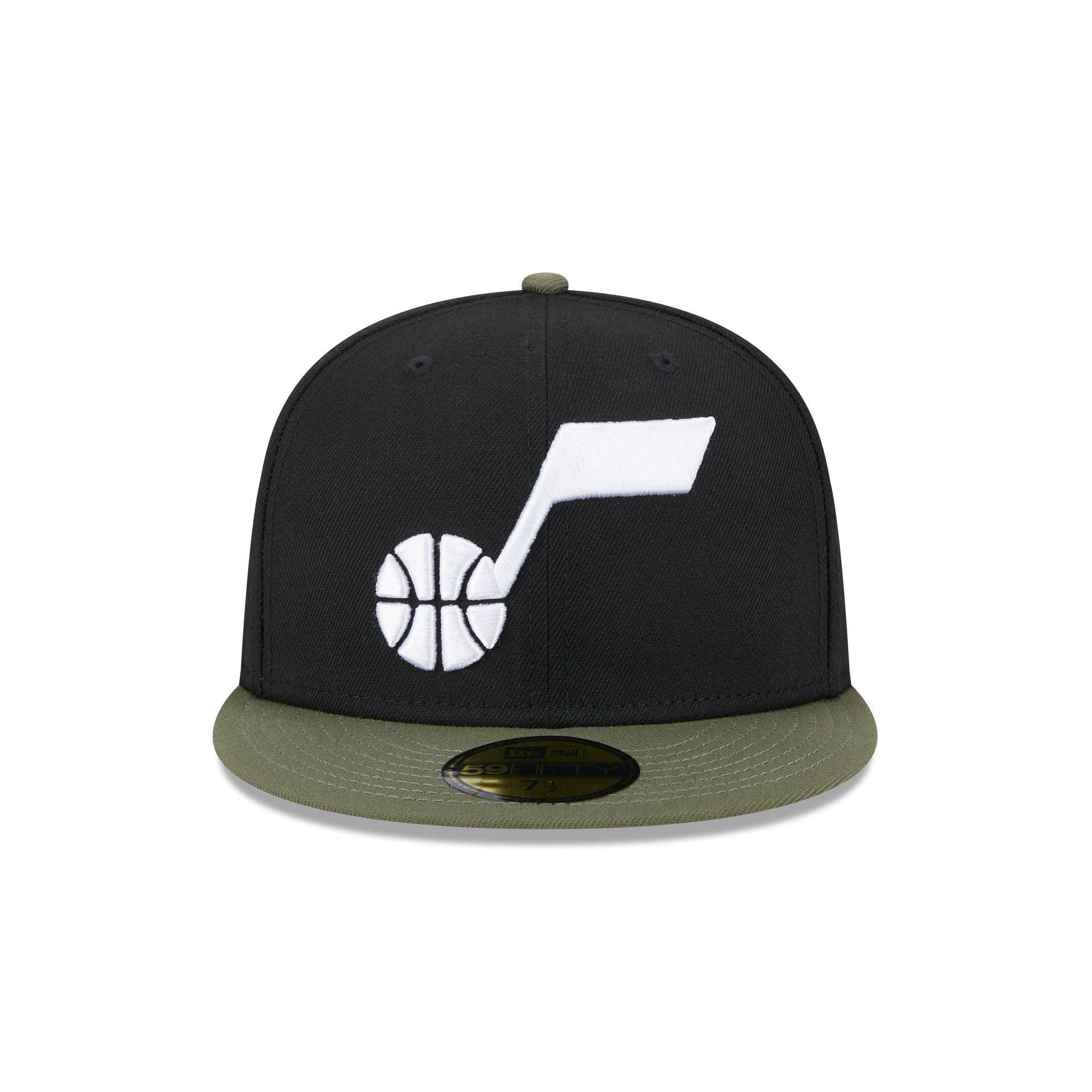 Utah Jazz Olive Visor 59FIFTY Fitted Hat Male Product Image