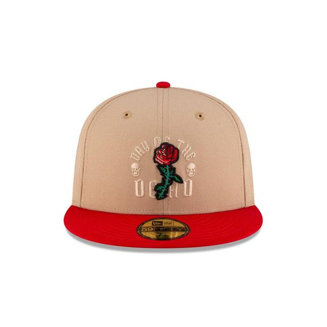 New Era Cap Day of the Dead Red Rose 59FIFTY Fitted Hat Male Product Image