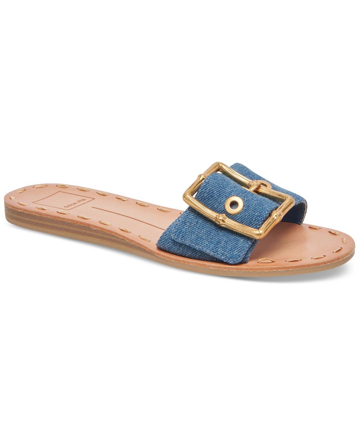 Dolce Vita Womens Dasa Buckle Detailed Slide Flat Sandals Product Image