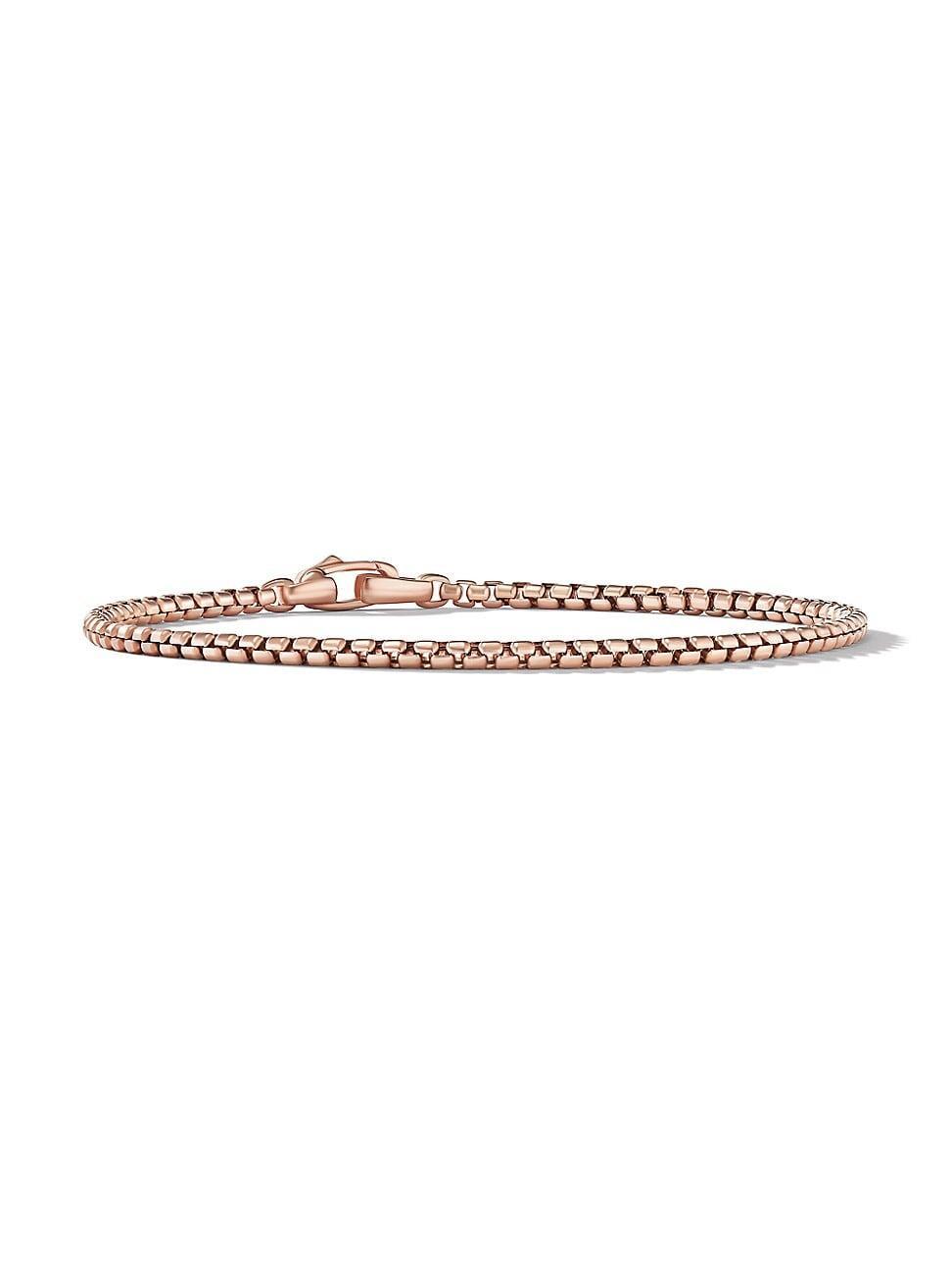 Mens Box Chain Bracelet in 18K Rose Gold Product Image