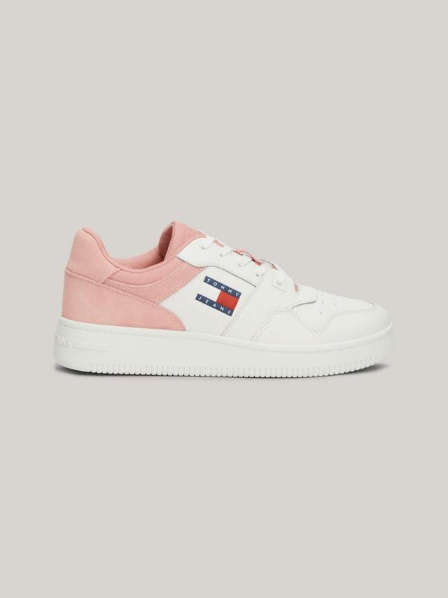 Tommy Hilfiger Women's TJ Retro Leather Basketball Sneaker - Pink - US 10 / EU 42 Product Image