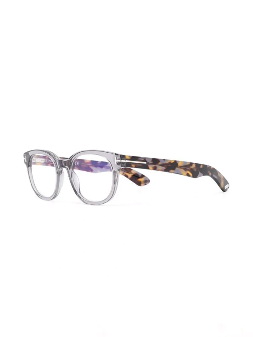 TOM FORD Tortoise Round-frame Glasses In Grau Product Image