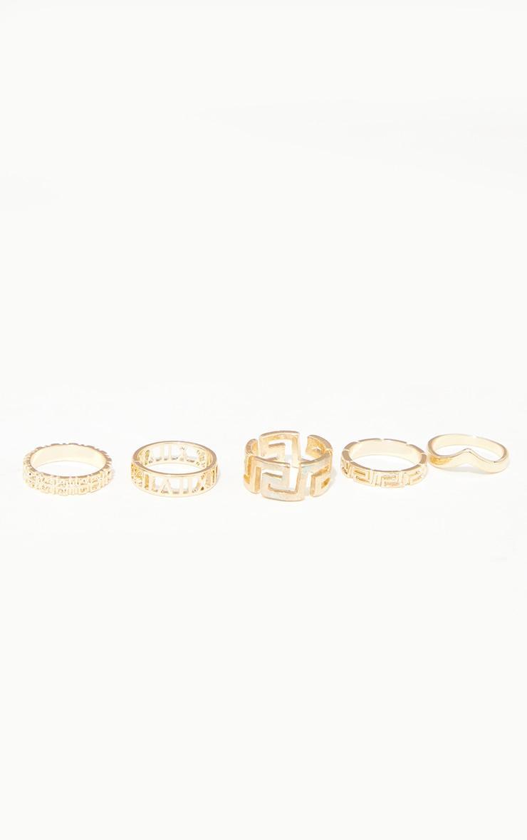 Gold Assorted Cut Out 5 Pack Ring Set Product Image