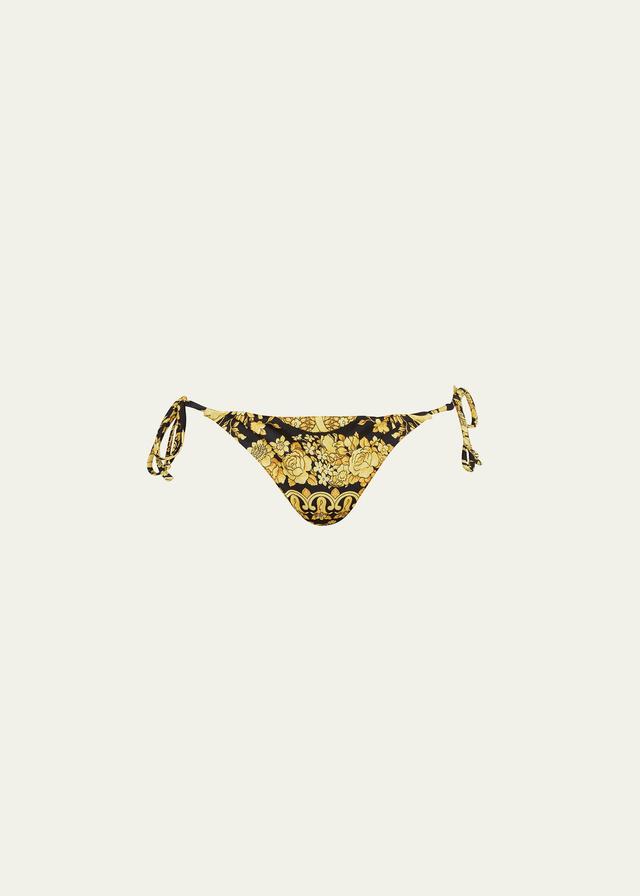 Barocco-Print Side-Tie Bikini Bottoms Product Image