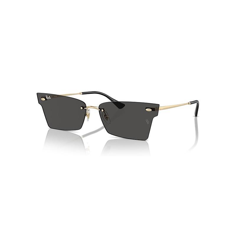 Ray-Ban Unisex Xime RB3730 64mm Irregular Sunglasses - Light Gold/Dark Grey Product Image