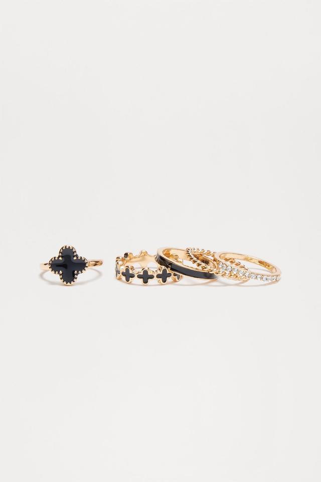 Enchanted 5 Piece Ring Set - Black Product Image