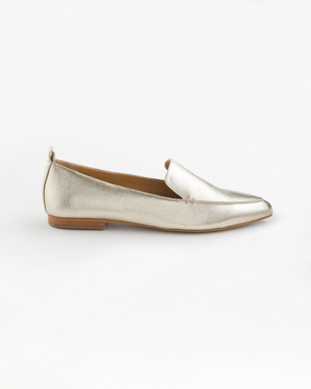 Gold Metallic Leather Loafer product image