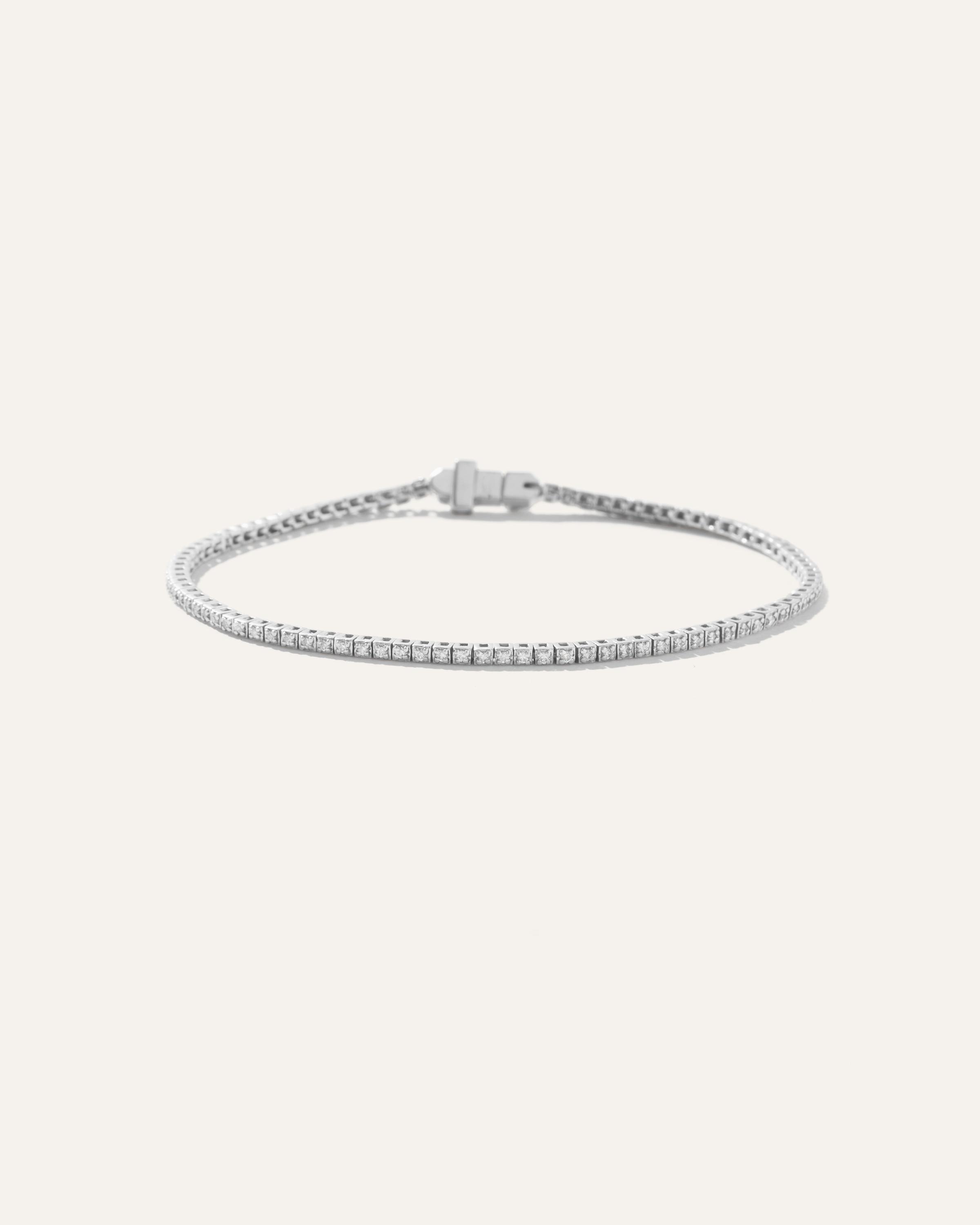 Womens 14K Gold Diamond Tennis Bracelet in White Gold, Size 6.5 by Quince Product Image