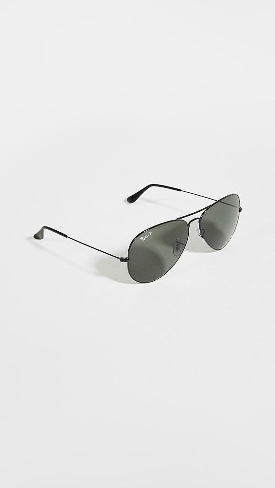 Ray-Ban RB3025 Oversized Classic Aviator Polarized Sunglasses | Shopbop Product Image