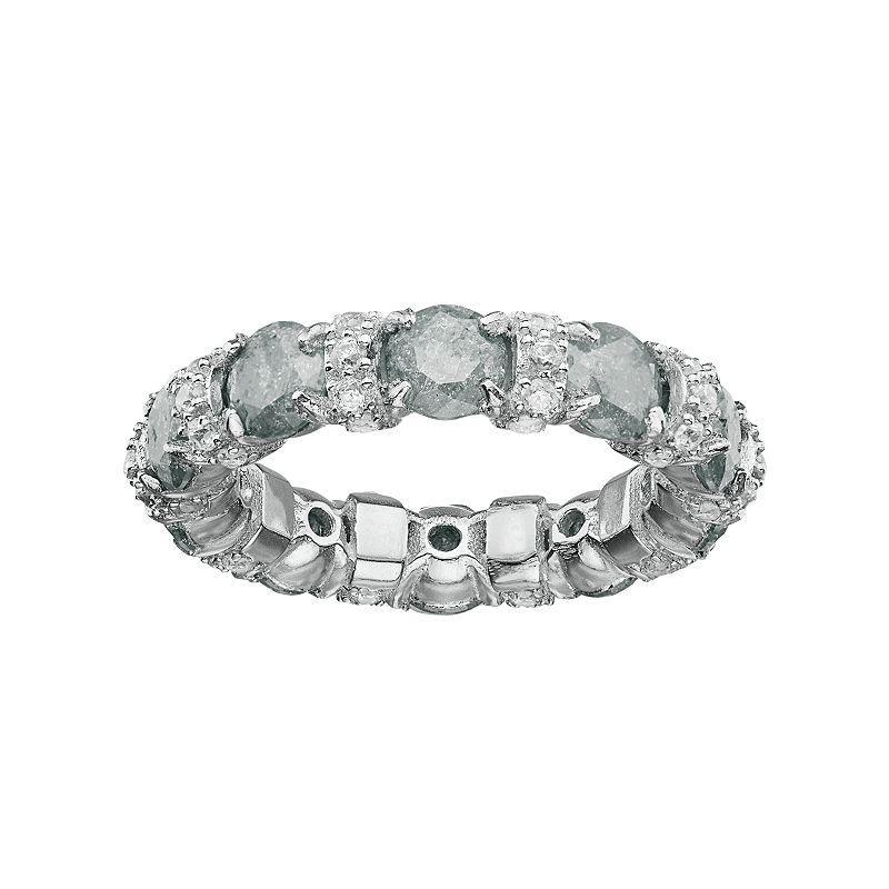 Sterling Silver Cubic Zirconia Eternity Ring, Womens Grey Product Image