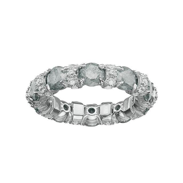 Sterling Silver Cubic Zirconia Eternity Ring, Womens Grey Product Image