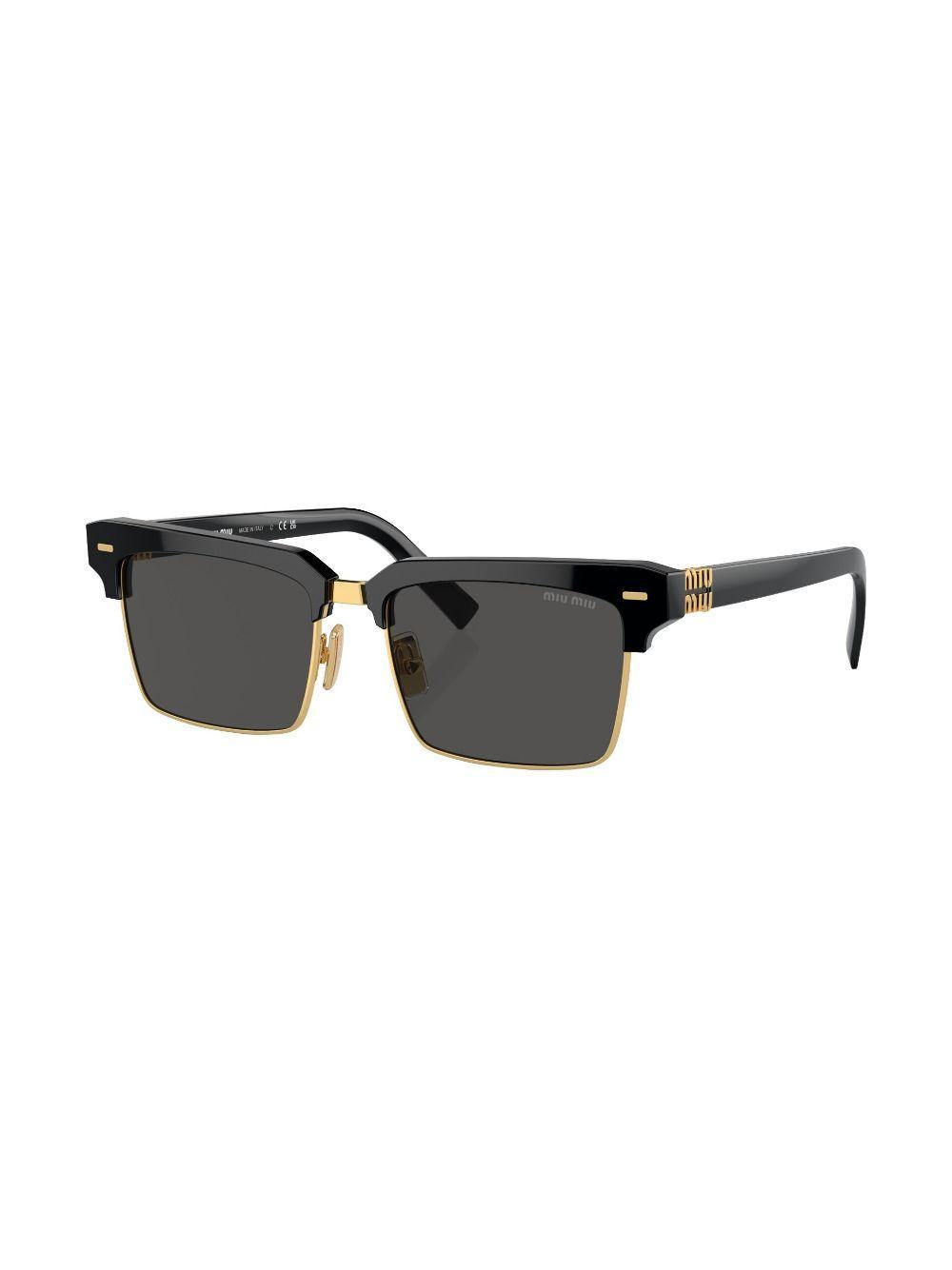 MIU MIU Logo-lettering Square-frame Sunglasses In Black Product Image