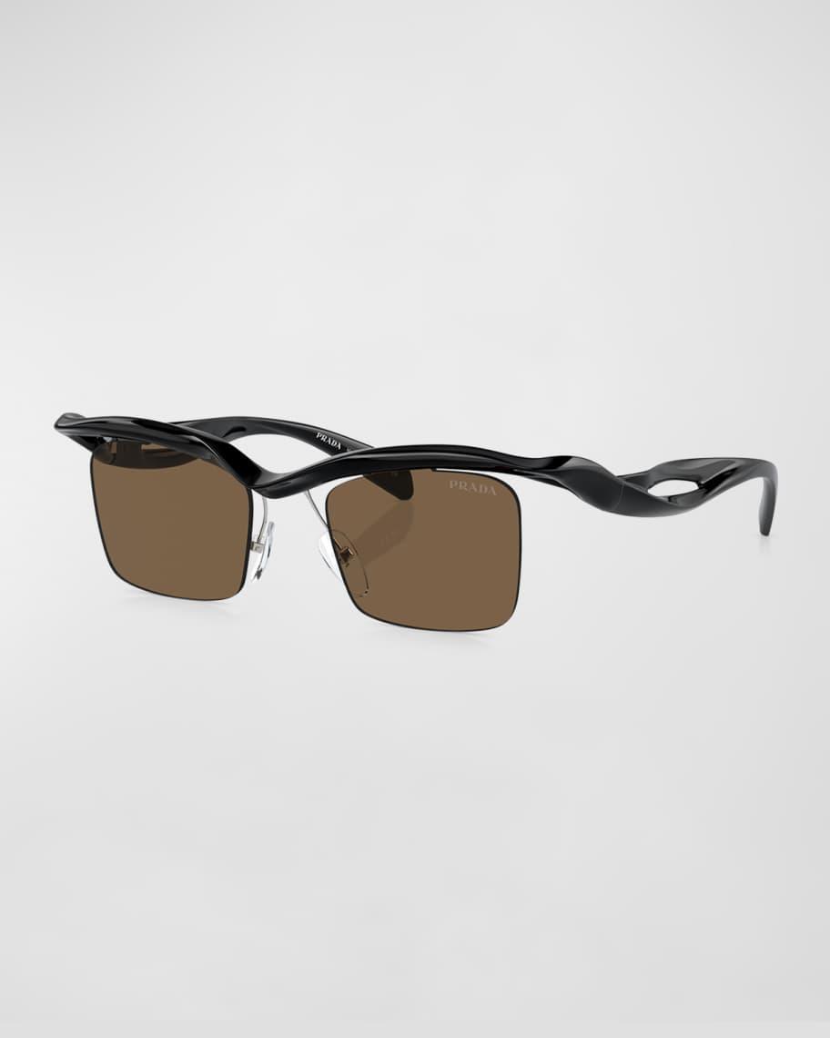 Mens Rimless Plastic Square Sunglasses Product Image