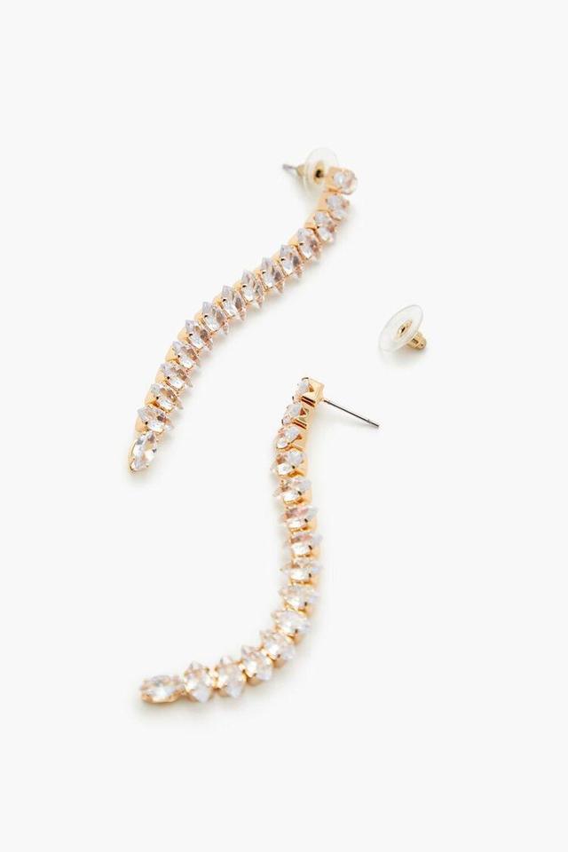 Rhinestone Box Chain Drop Earrings | Forever 21 Product Image