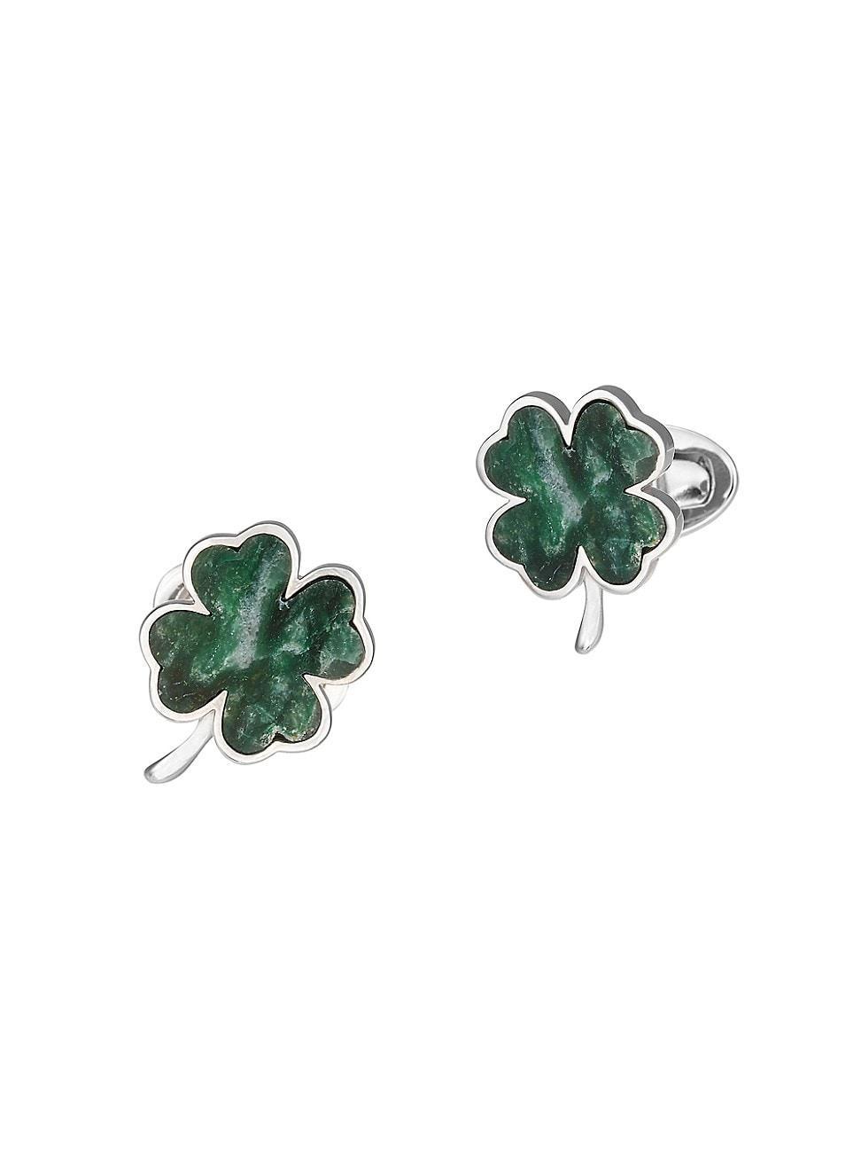 Green Onyx Clover Cuff Links Product Image