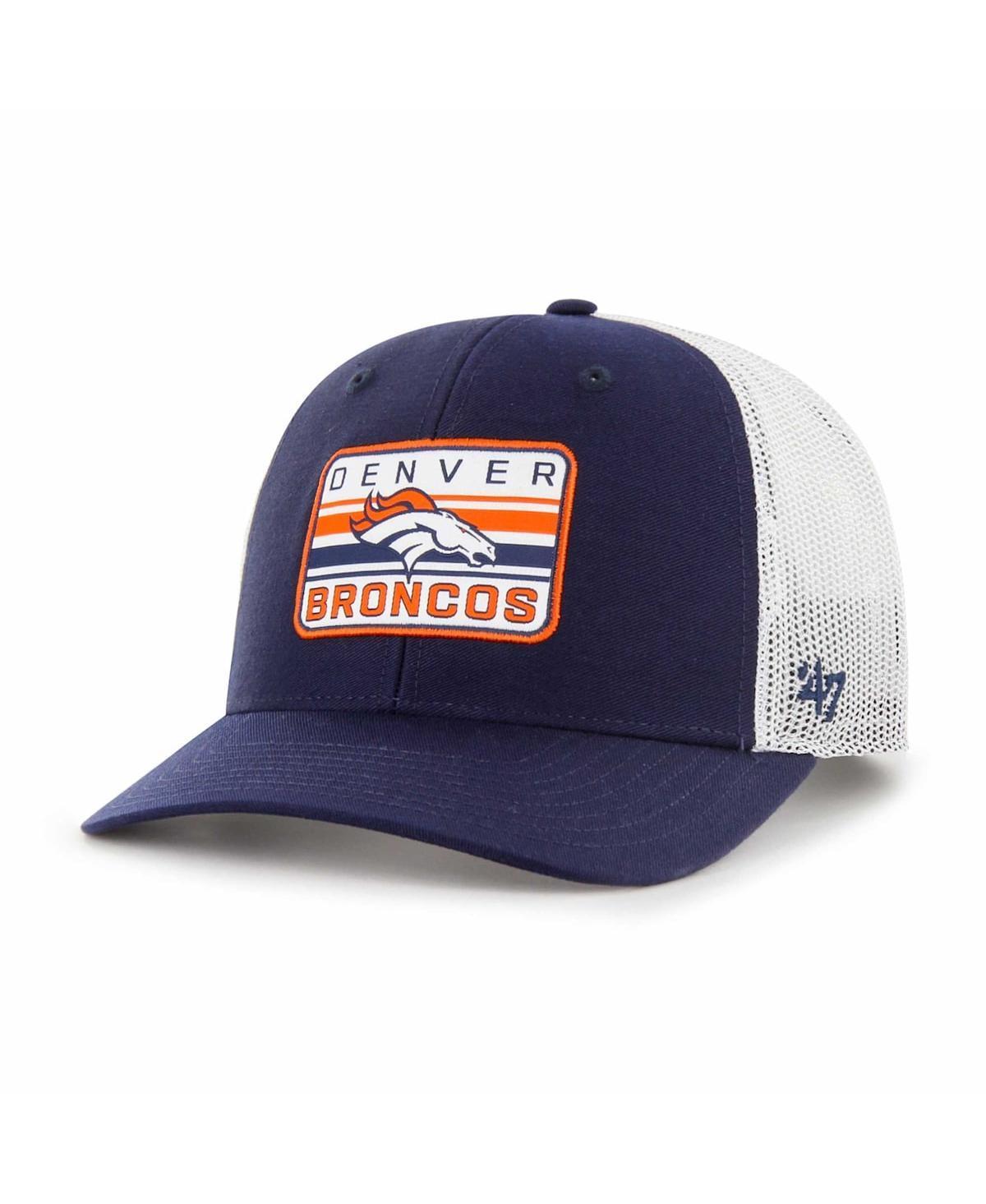 Mens 47 /White Denver Broncos Drifter Adjustable Trucker Hat, Blue Product Image