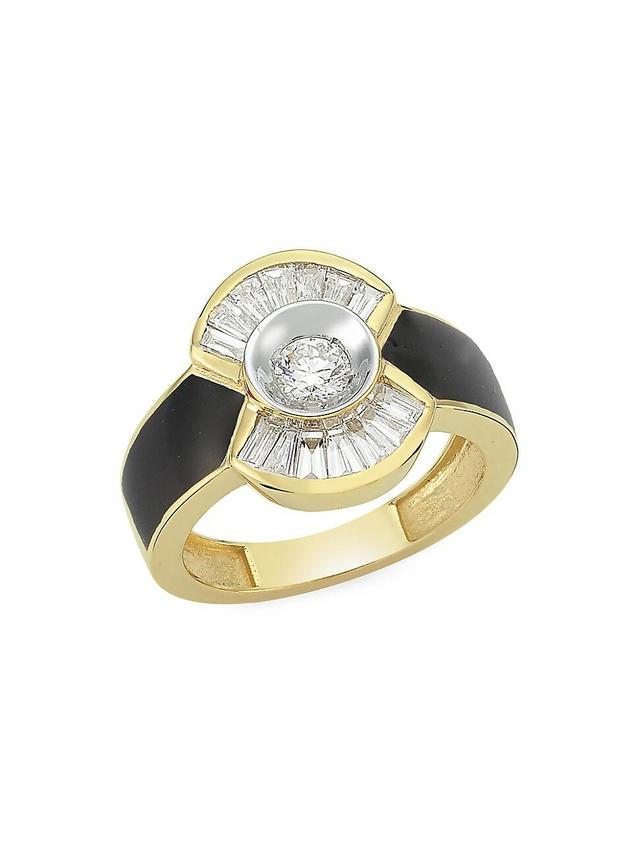 Womens Reflection 14K Yellow Gold & 0.62 TCW Diamond Signet Ring Product Image