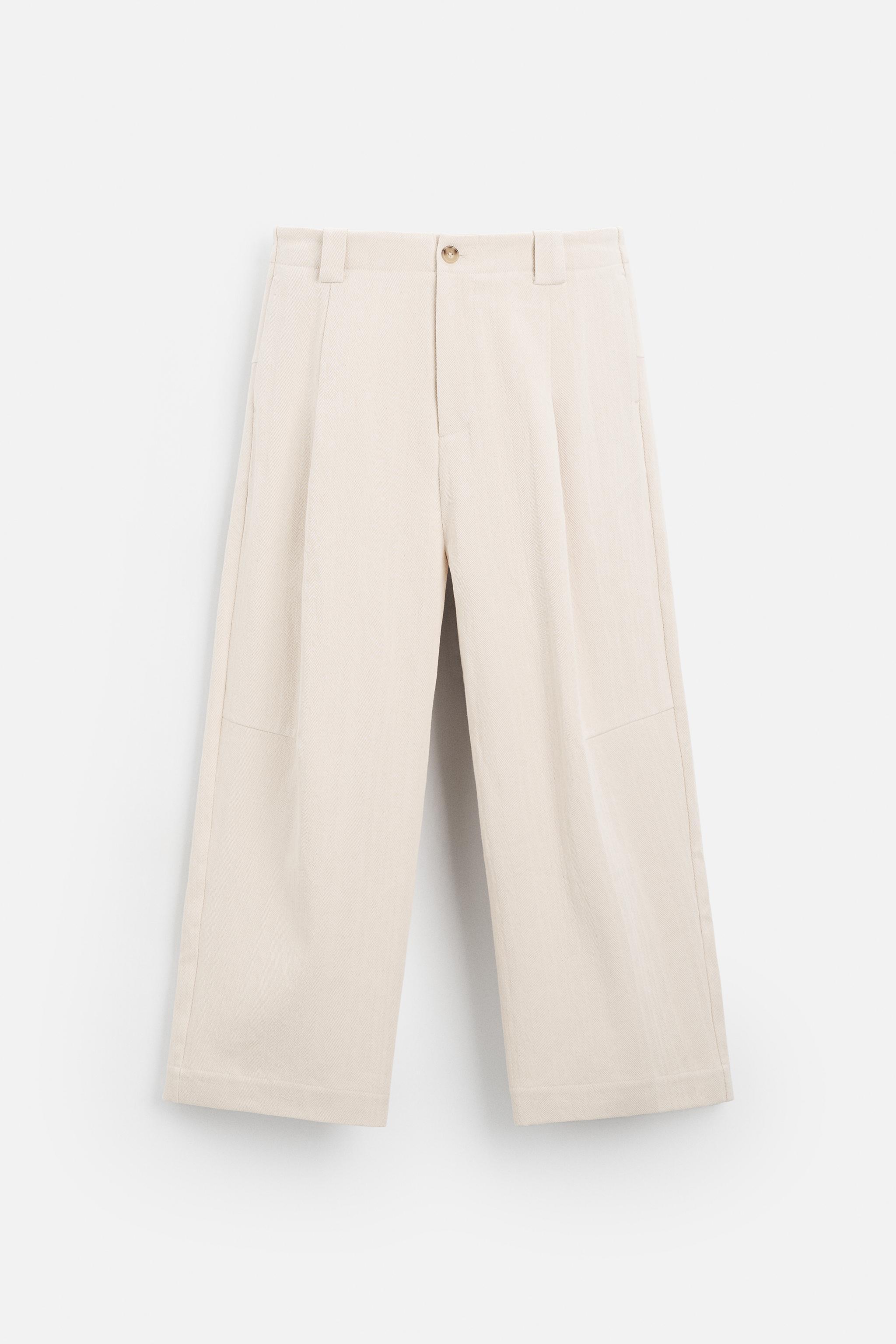 HERRINGBONE WIDE FIT PANTS Product Image