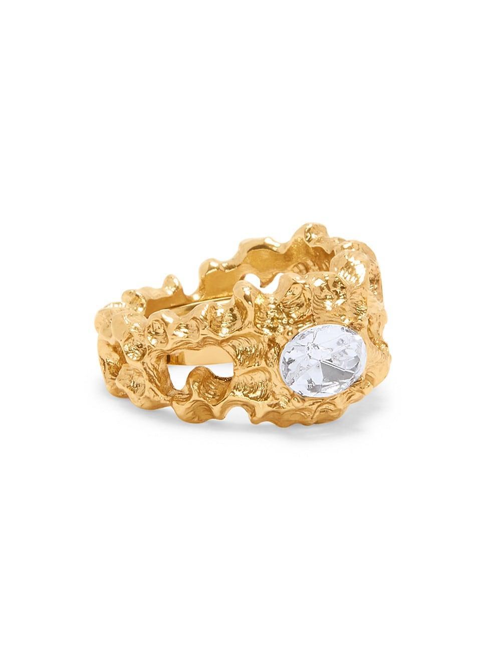 Womens Goldtone & Glass Crystal Coral Ring Product Image