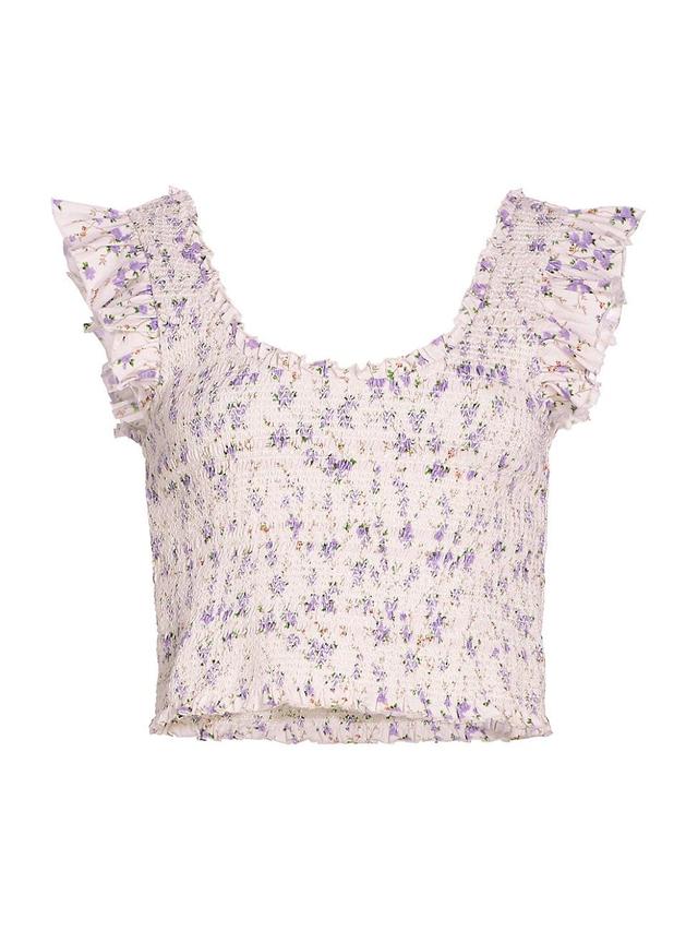 Womens Dovi Smocked Floral Top Product Image