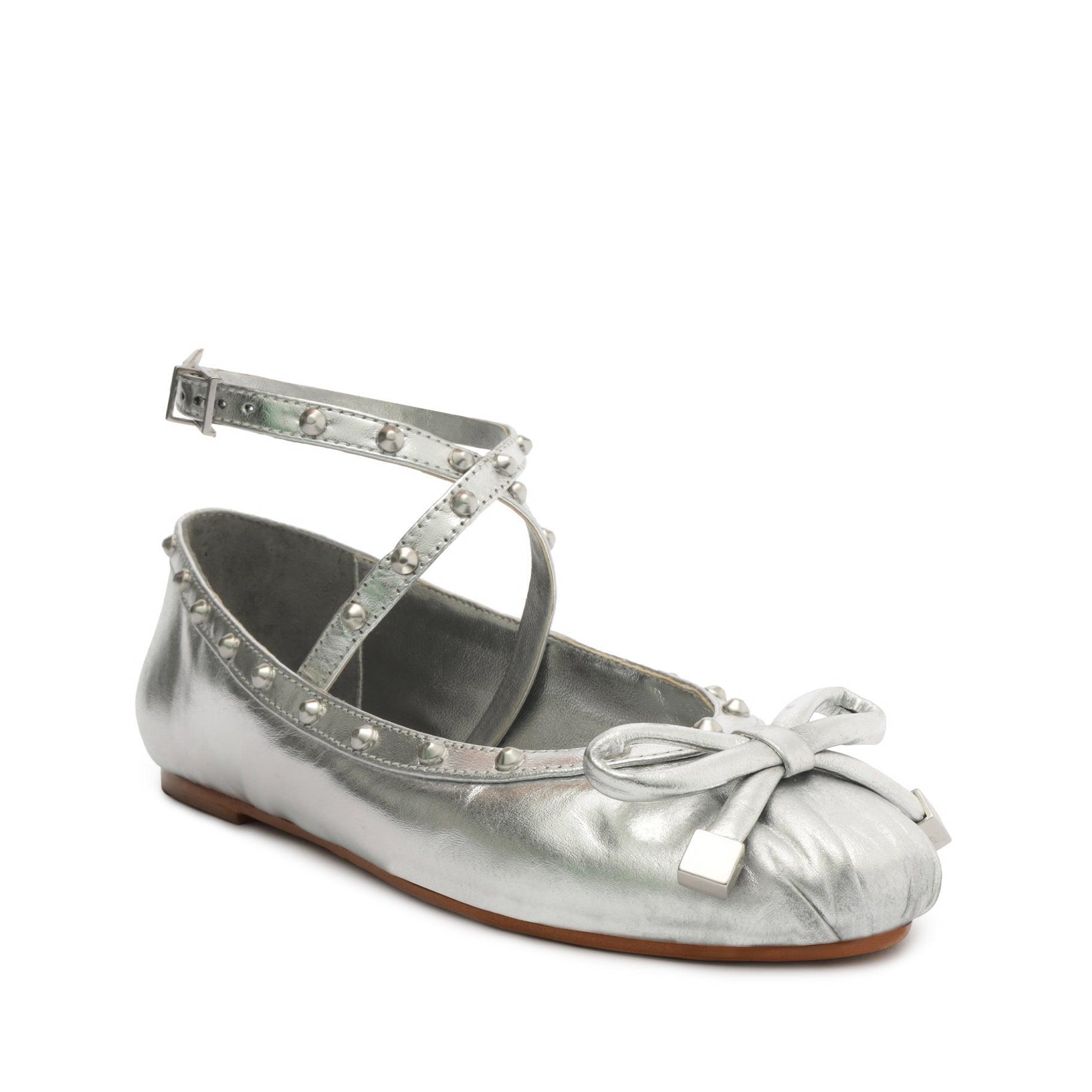 Larissa Metallic Leather Flat Product Image