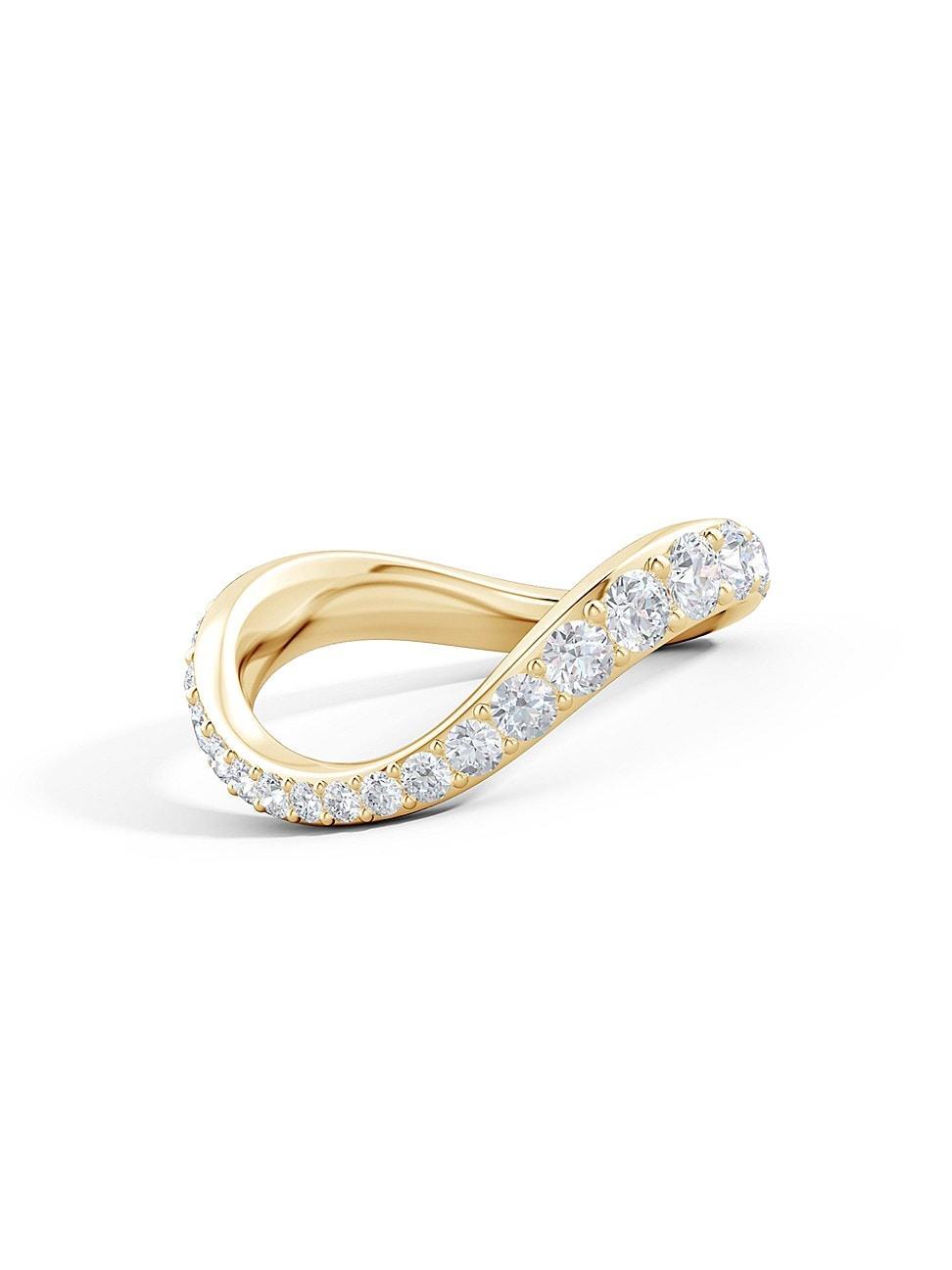 Womens Shangri-La: Brushstroke 14K Gold & Diamond Full Eternity Stacking Ring Product Image