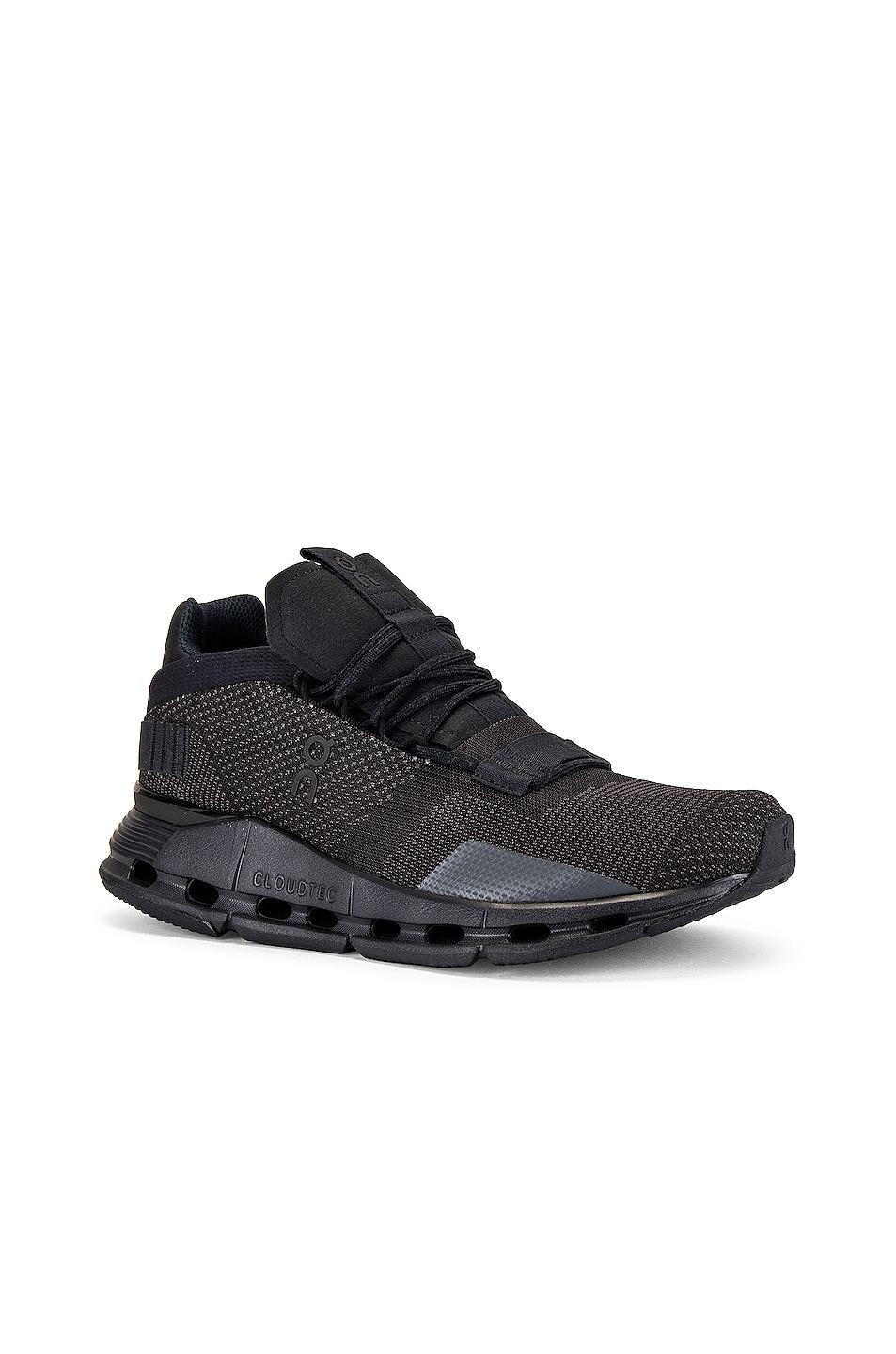 On Cloudnova in Black & Eclipse - Black. Size 11 (also in 8, 8.5). Product Image