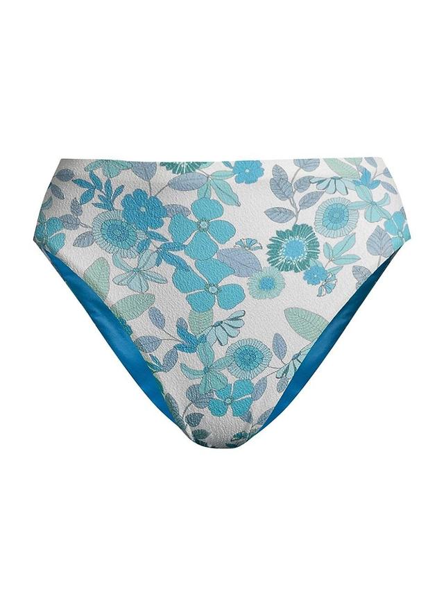 Womens Nerissa Floral High-Waist Bikini Bottom Product Image