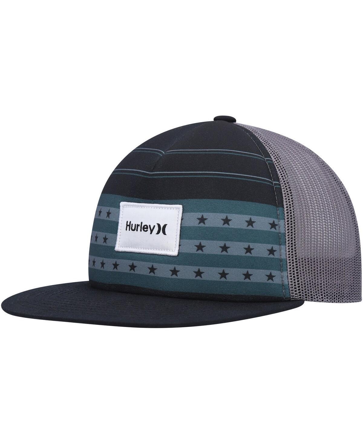 Mens Hurley Black United Trucker Snapback Hat Product Image