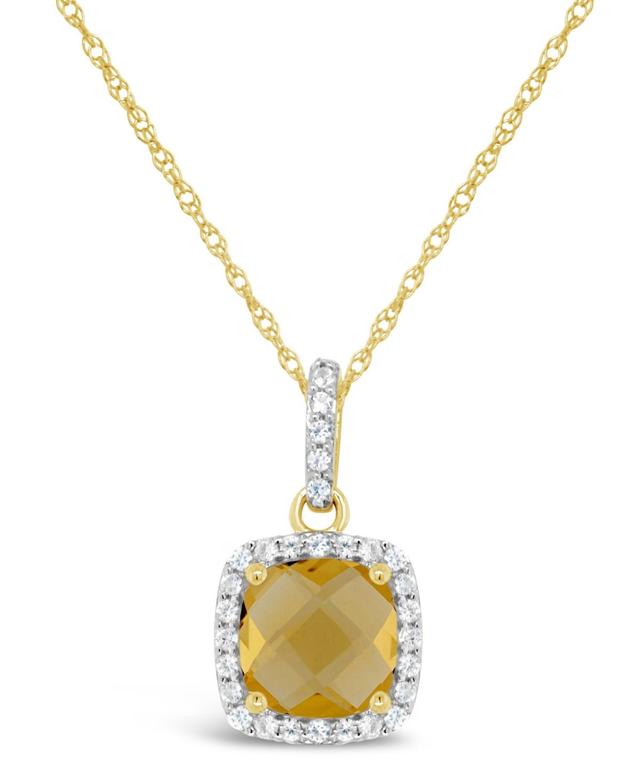 Citrine (1-1/3 ct. t.w.) and Created White Sapphire (1/6 ct. t.w.) Pendant Necklace in 10k Yellow Gold Product Image