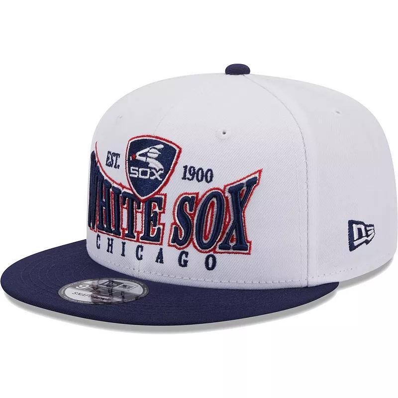 Mens New Era White Chicago White Sox Crest 9FIFTY Snapback Hat - White Product Image