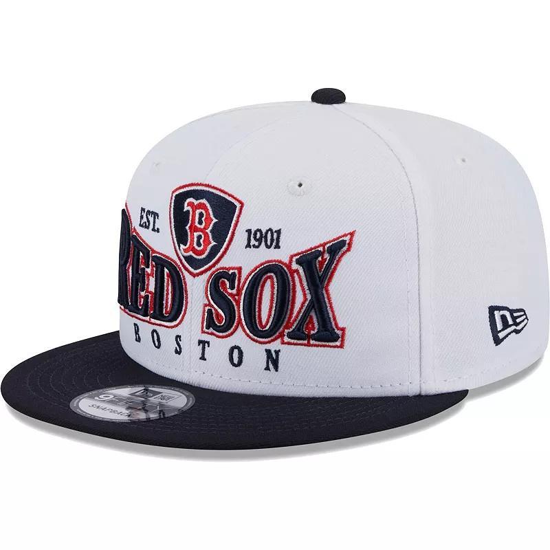 Mens New Era White Boston Red Sox Crest 9FIFTY Snapback Hat - White Product Image